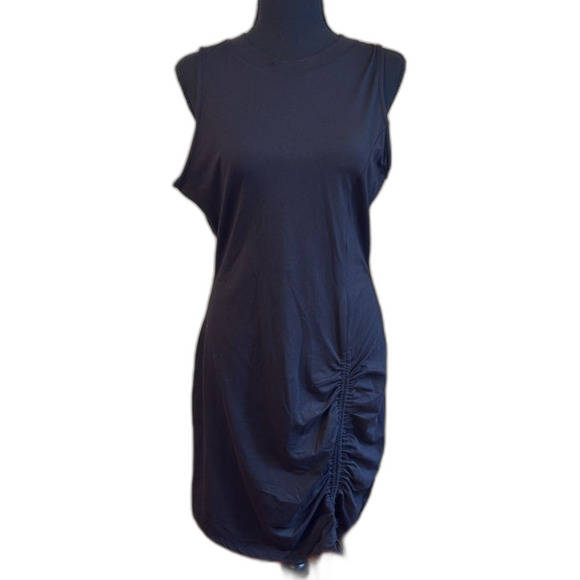 Socialite dress sleeveless drawstring ruched minidress black size Large. NWOT - Picture 2 of 6
